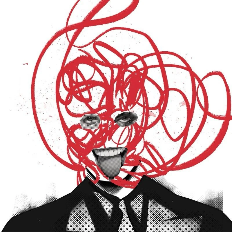 Red scribble-headed Uncoded character